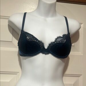 Elegant Blue Lace Bra